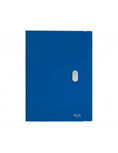 Pasta Plástico Recycle c/Fecho A4 3 Abas Azul