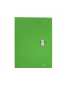 Pasta Plástico Recycle c/Fecho A4 3 Abas Verde