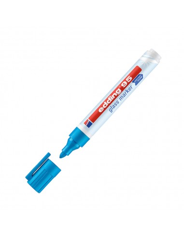 Marcador Quadros Vidro Edding 95 1,5-3mm Azul Claro 1un