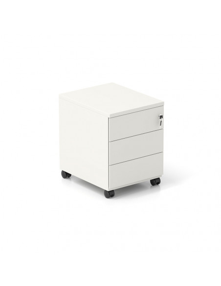 Bloco Rodado 3 Gavetas c/Rodas 415x515x575mm Branco