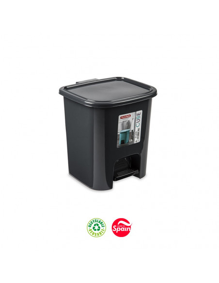 Contentor 07,5L WC c/ Pedal Cube Preto