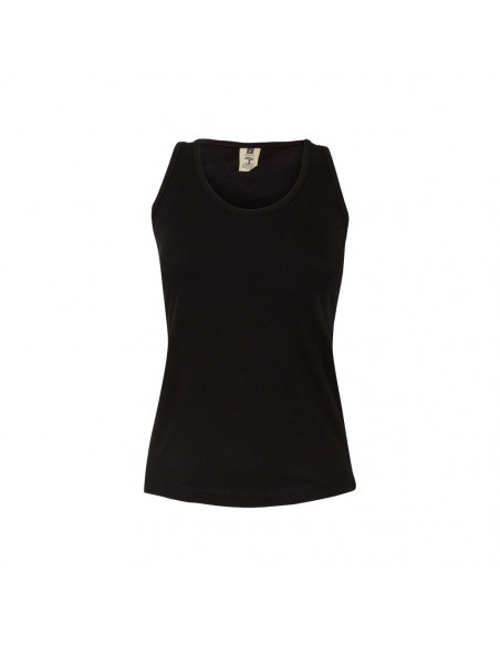 Top Alças Mulher 100% Algodão RingSpun 155g Preto Tam.M
