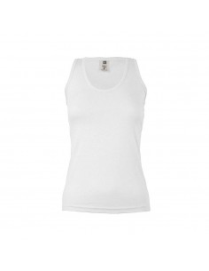 Top Alças Mulher 100% Algodão RingSpun 155g Branco Tam.M
