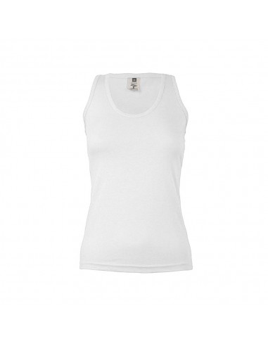 Top Alças Mulher 100% Algodão RingSpun 155g Branco Tam.M