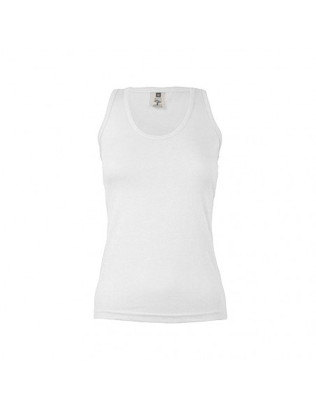 Top Alças Mulher 100% Algodão RingSpun 155g Branco Tam.M