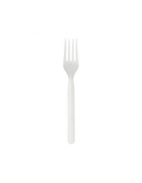 Garfos C-PLA Reutilizáveis 17cm Branco 100un