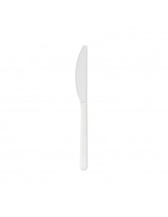 Facas C-PLA Reutilizáveis 18cm Branco 100un