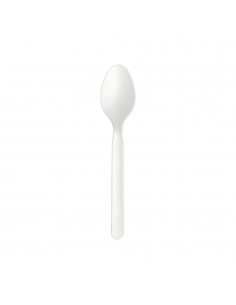 Colheres Sopa C-PLA Reutilizáveis 16cm Branco 100un