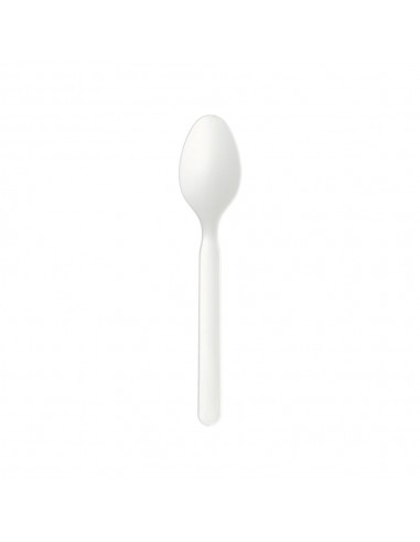 Colheres Sopa C-PLA Reutilizáveis 16cm Branco 100un