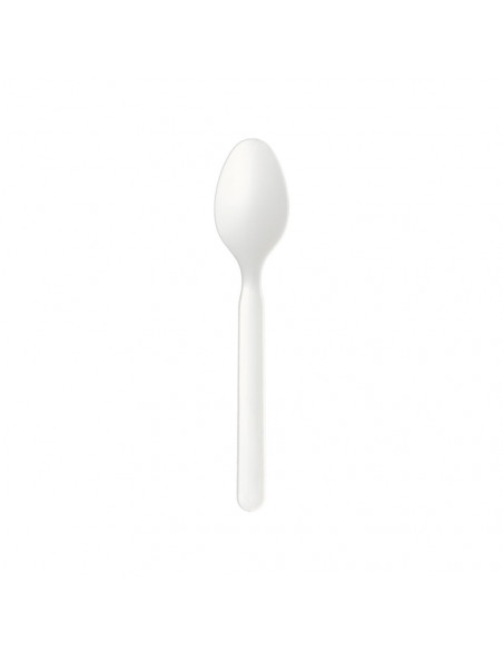 Colheres Sopa C-PLA Reutilizáveis 16cm Branco 100un