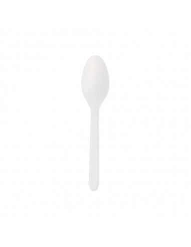 Colheres Sobremesa C-PLA Reutilizáveis 12,5cm Branco 100un