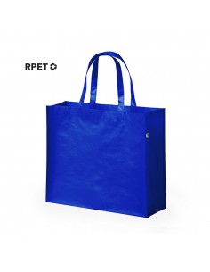 Saco de Compras Poliéster RPET Laminado Com Alças Azul