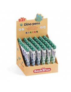 Esferográfica 6 Cores Dinossauro Sortido Expositor 36un