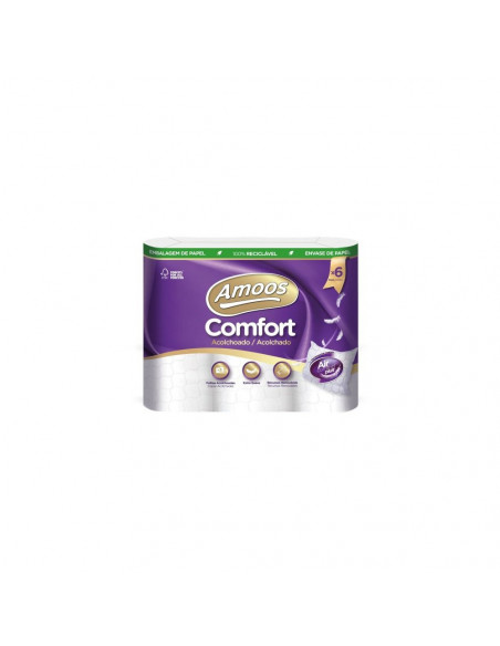 Papel Higiénico Doméstico 18mts 3Fls 48g Acolchoado 6 Rolos