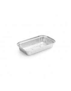 Embalagem Alimentar Alumínio 0600ml Retangular c/Tampa 100un