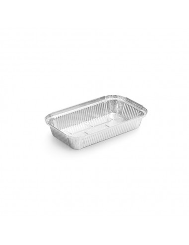 Embalagem Alimentar Alumínio 0600ml Retangular c/Tampa 100un