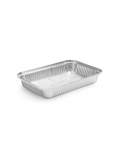 Embalagem Alimentar Alumínio 2100ml Retangular c/Tampa 100un