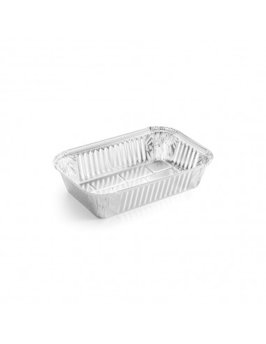 Embalagem Alimentar Alumínio 1260ml Retangular c/Tampa 100un