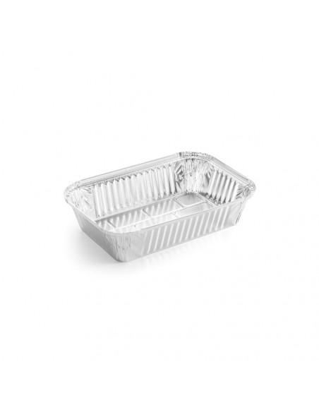 Embalagem Alimentar Alumínio 1260ml Retangular c/Tampa 100un