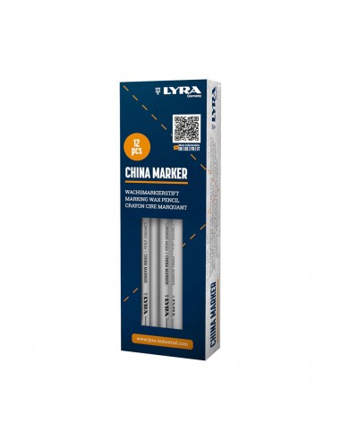 Lápis Dermatográfico Lyra Marker Branco Cx 12un