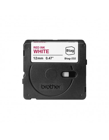 Fita Btag232 12mmx4mts Branco/Vermelho