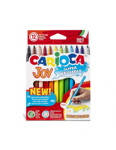 Marcador Feltro Lavável Carioca Joy 12 Cores