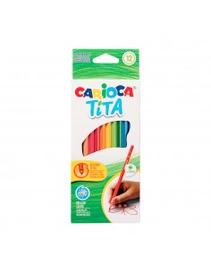 Lápis Cor 12un Cx Cartão Carioca Tita 18cm