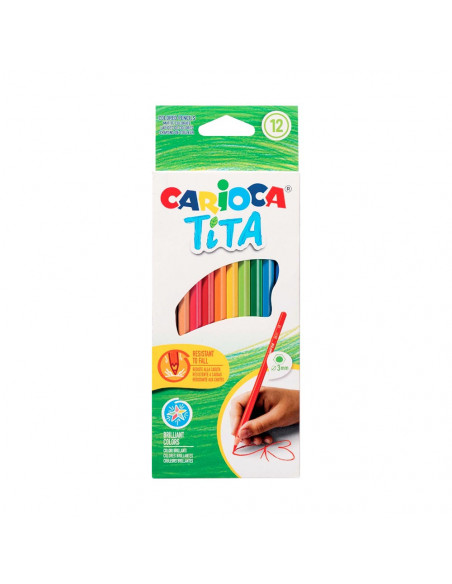 Lápis Cor 12un Cx Cartão Carioca Tita 18cm