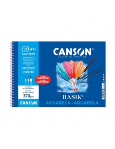 Bloco Espiralado Canson Basik Aguarela A3+ 370g 10Fls