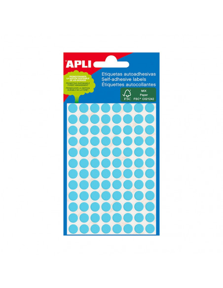 Etiquetas Redondas 08mm Azul Apli 2045 288un