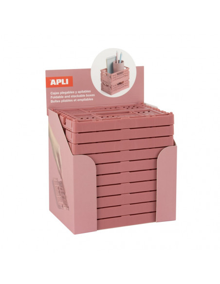 Caixas Desmontáveis Apli Rosa Coral Expositor10un