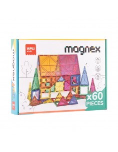 Jogo Blocos Magnéticos Magnex Apli 60 peças