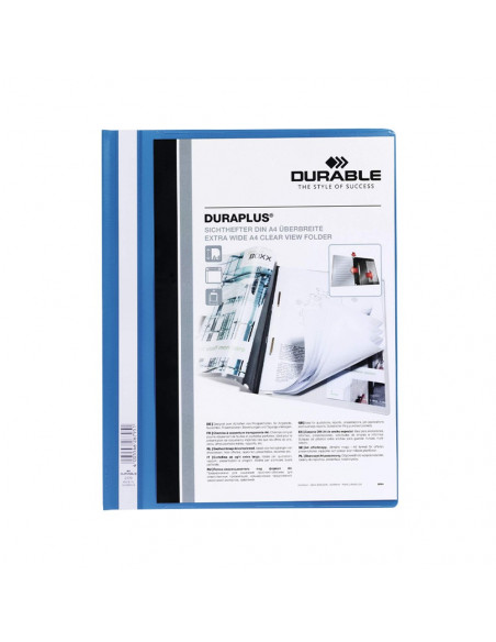 Classificador Capa Transparente Azul A4+ Durable Duraplus