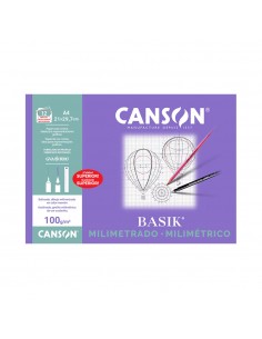Papel Milimetrico 100gr A4 Canson Basik Minipack 12Fls