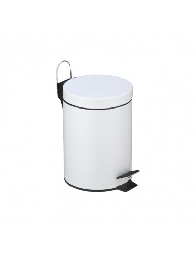 Contentor 05L Metal Aço Revestido Pedal Branco
