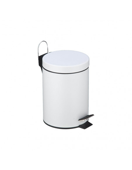 Contentor 05L Metal Aço Revestido Pedal Branco