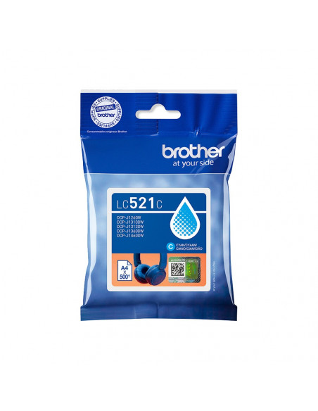 Tinteiro Brother LC521C Azul 500 Pág.