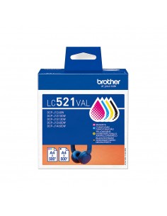 Pack Tinteiros Brother LC521VAL 4 Cores 500 Pág.