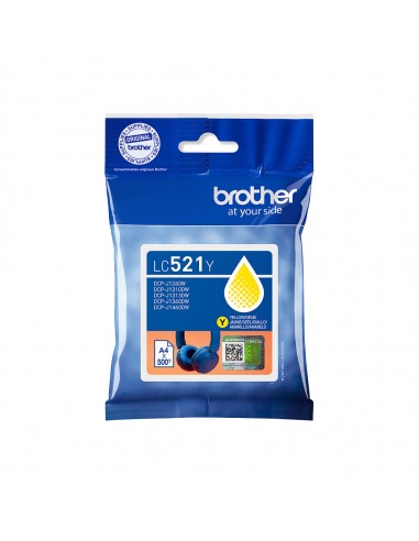Tinteiro Brother LC521Y Amarelo 500 Pág.