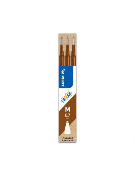 Recarga Gel Pilot Frixion Ball Clicker Castanho 0,7mm 3un