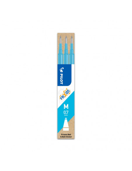 Recarga Gel Pilot Frixion Ball Clicker Azul BB 0,7mm 3un