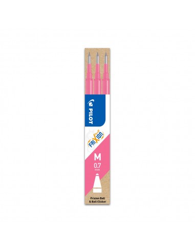 Recarga Gel Pilot Frixion Ball Clicker Rosa 0,7mm 3un
