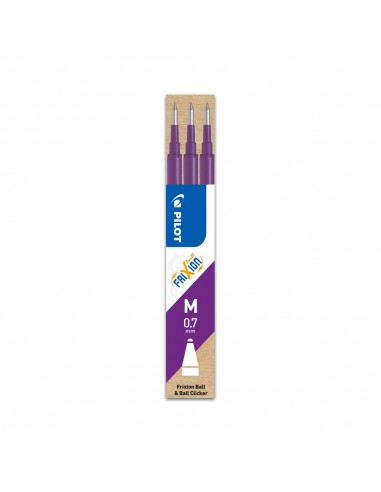 Recarga Gel Pilot Frixion Ball Clicker Violeta 0,7mm 3un