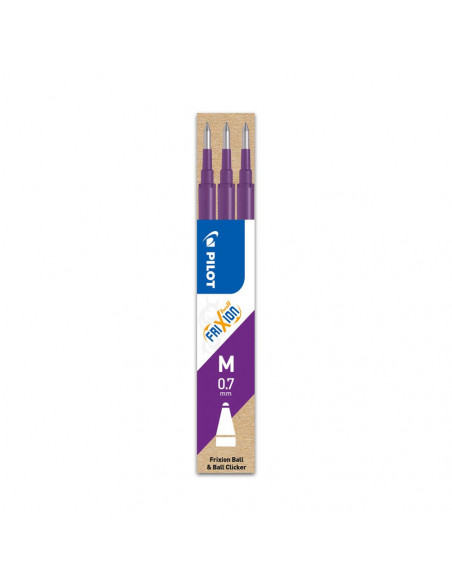 Recarga Gel Pilot Frixion Ball Clicker Violeta 0,7mm 3un