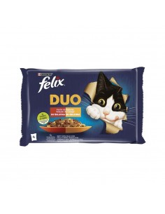 Alimento Húmido para Gato Duo Felix Fantastic Carne 4x85gr