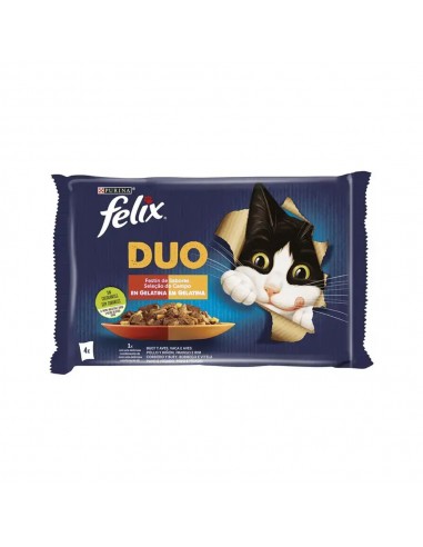 Alimento Húmido para Gato Duo Felix Fantastic Carne 4x85gr