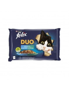 Alimento Húmido para Gato Duo Felix Fantastic Peixe 4x85gr