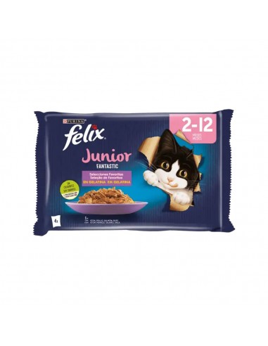 Alimento Húmido para Gato Felix Fantastic Junior 4x85gr