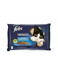 Alimento Húmido para Gato Felix Fantastic Peixe 4x85gr