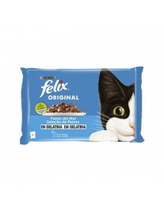 Alimento Húmido para Gato Felix Original Atum/Salmão 4x85gr
